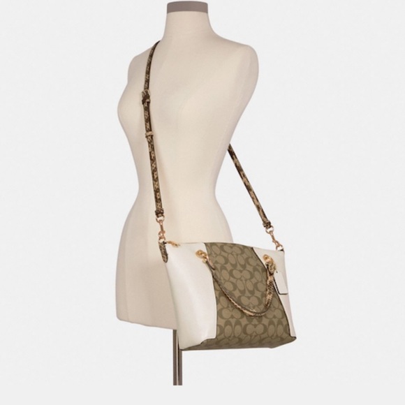 Coach Kacey Satchel In Colorblock Signature Canvas - Picture 1 of 12